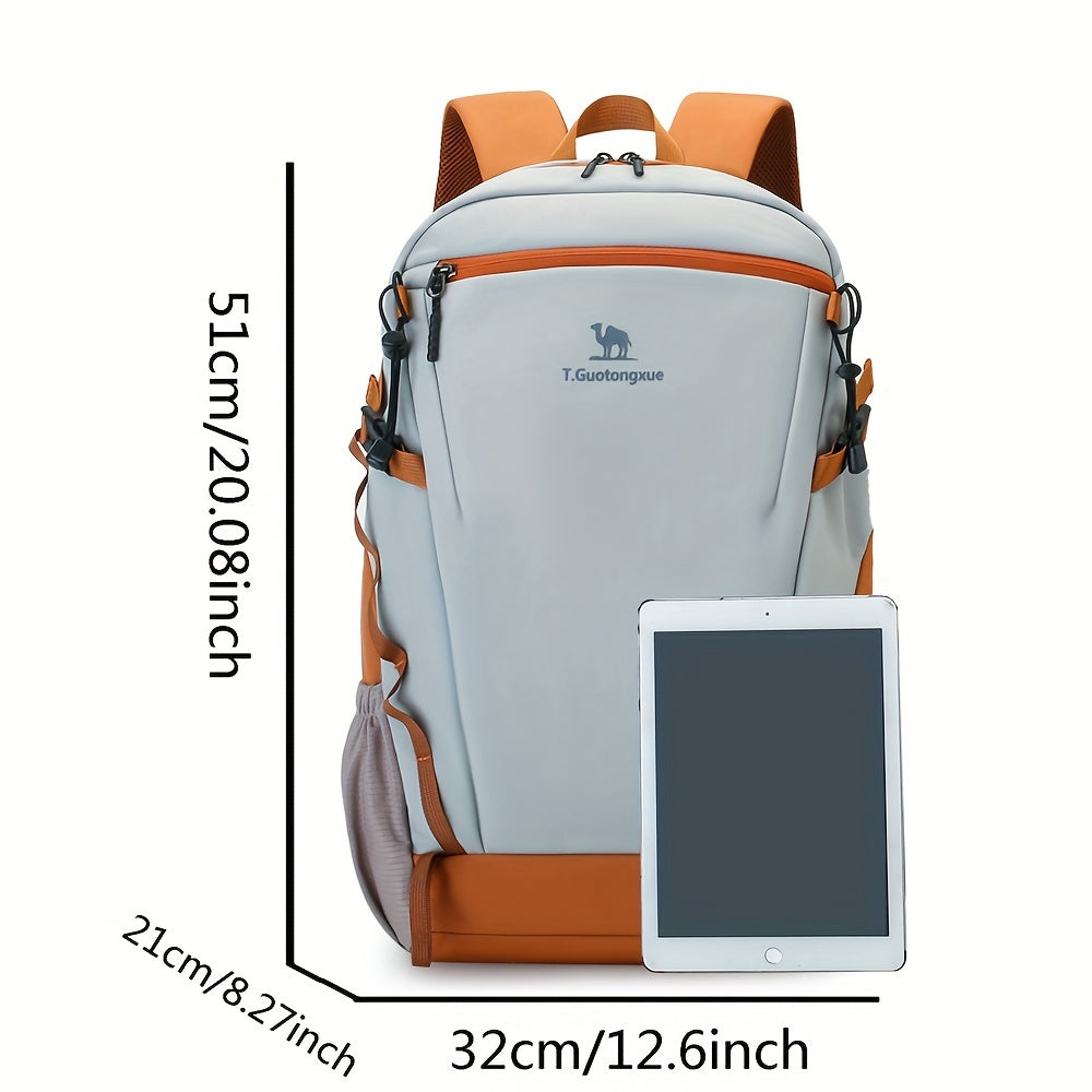 1pc Fashionable Laptop Backpack made of nylon with a fashionable checkered pattern, suitable for outdoor hiking and carrying a laptop.