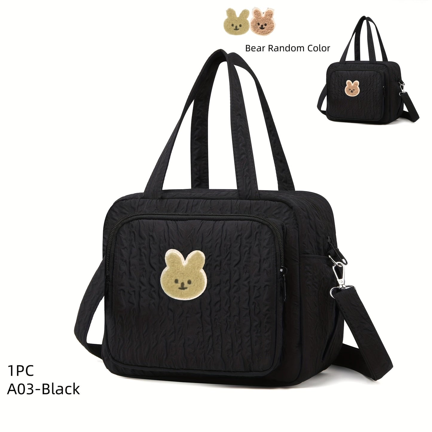 Trendy Parent Diaper Tote Bag with Crossbody Strap for Travel - Multifunctional and Stylish Storage Bag for Baby Essentials