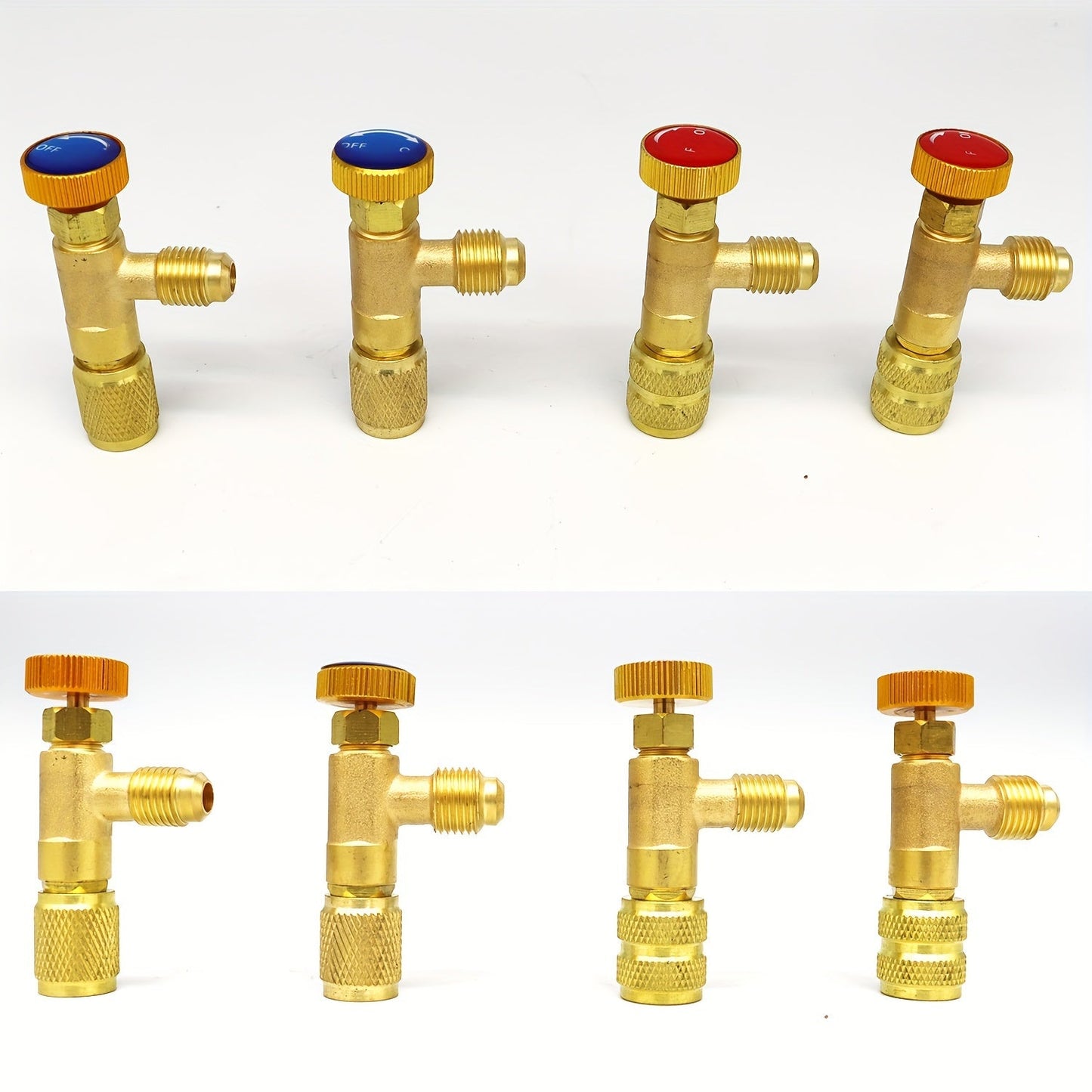 Top-of-the-line Brass R410A & R22 Refrigerant Safety Valve with Adapters - Requires No Power, Perfect for HVAC Systems & Air Purifiers, Equipped with Charging Valve, Made of Copper and Fluorine