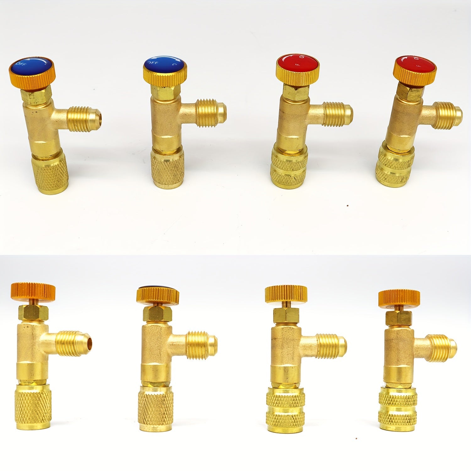 Top-of-the-line Brass R410A & R22 Refrigerant Safety Valve with Adapters - Requires No Power, Perfect for HVAC Systems & Air Purifiers, Equipped with Charging Valve, Made of Copper and Fluorine