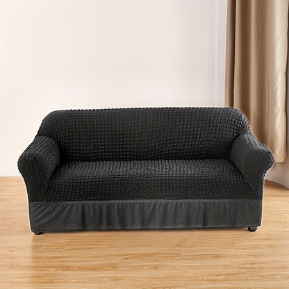 Seersucker slipcover mebelni chizishlardan, sirpanishlardan va barcha fasllardan himoya qilish uchun.