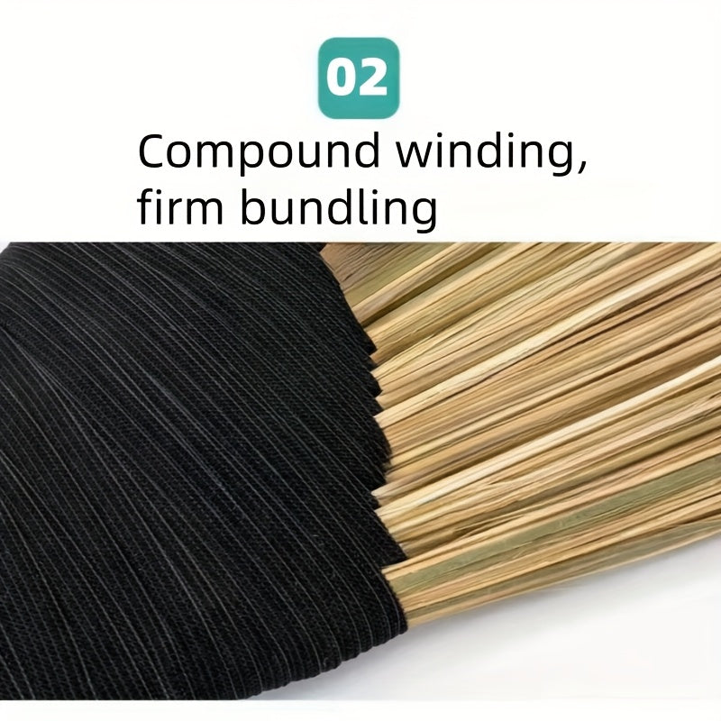 Multi-functional Bamboo Silk Angled Broom designed for Hard Floors and Outdoor Use - Ideal for Clearing Snow, Leaves, and Roads