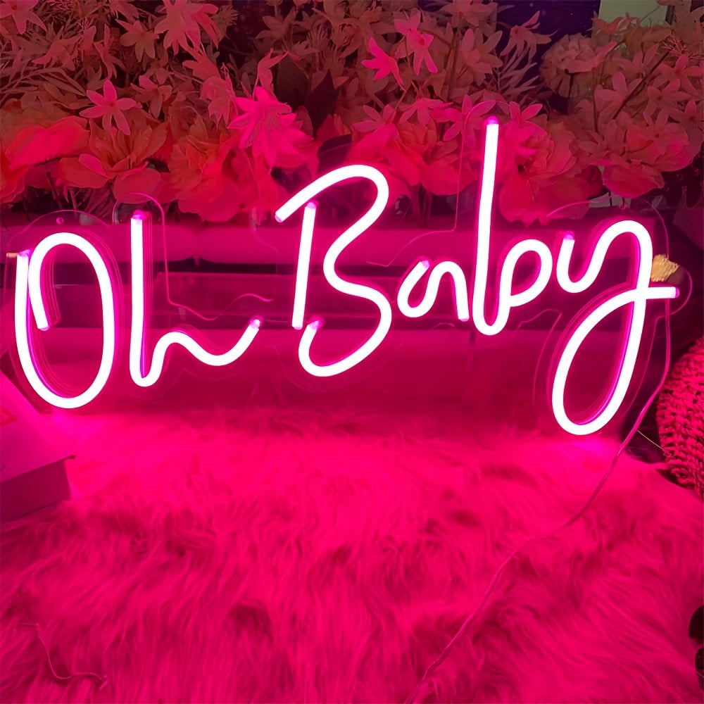 Neon light sign for baby room or events, with infinite dimming feature.