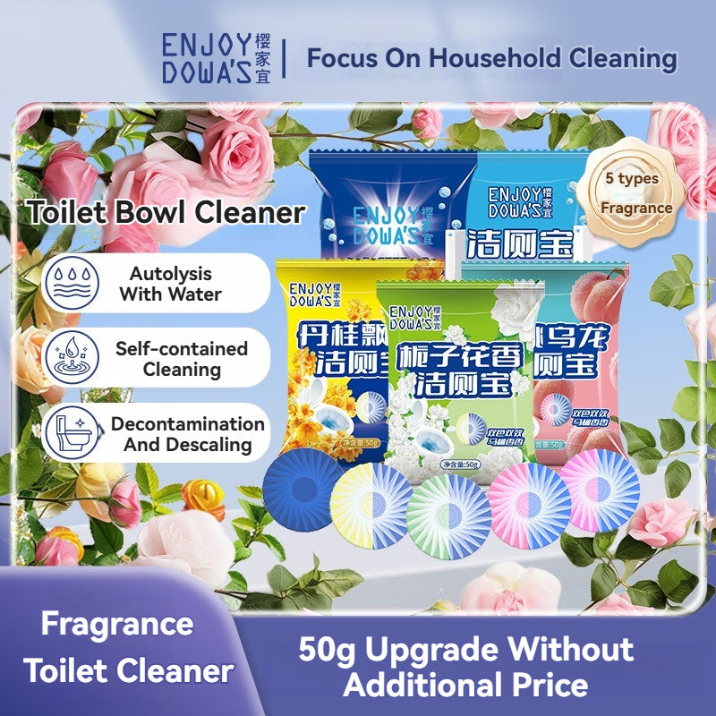 Experience a fresh bathroom with Dowa's 8-Pack Toilet Bowl Cleaner Tablets. This botanical blend features the soothing scents of white peach oolong and gardenia, in a concentrated gel form made with sodium lauryl sulfate. Perfect for ceramic surfaces