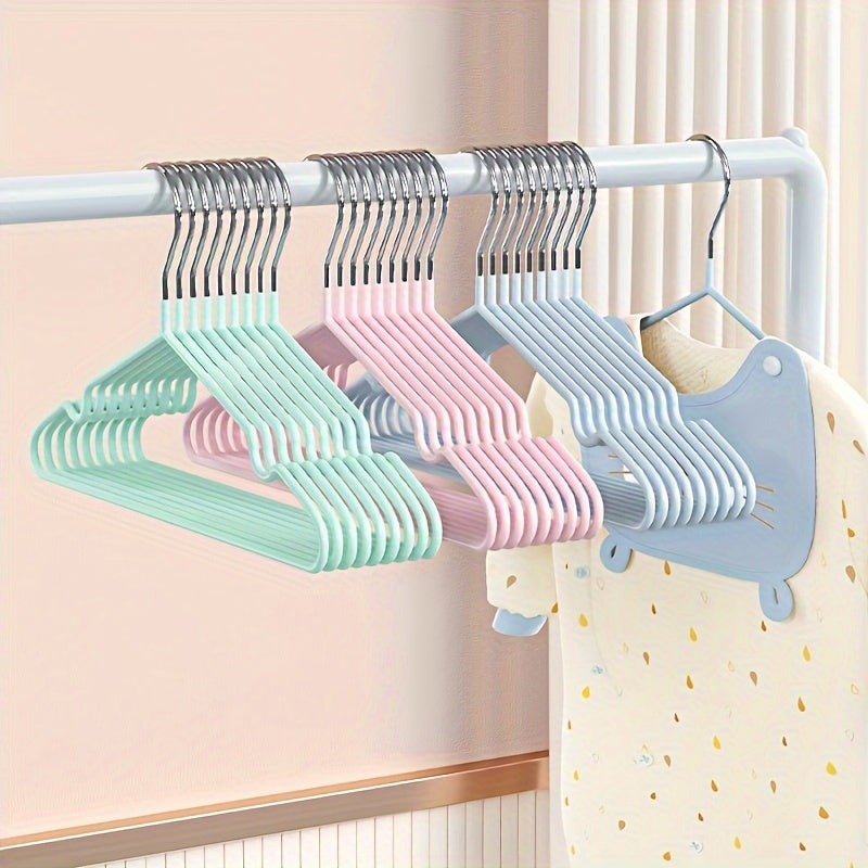 20 Non-Slip Metal Baby Hangers - Sturdy and Space-Saving for Nursery and Bedroom Clothing Storage, Convenient for Use