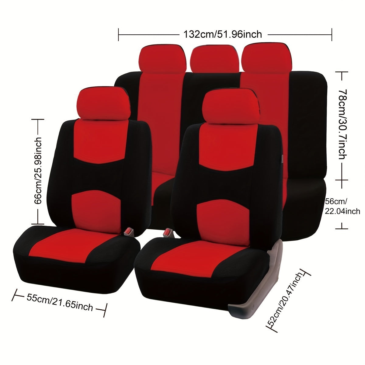 Polyester car seat cover set for 5 seats cars.