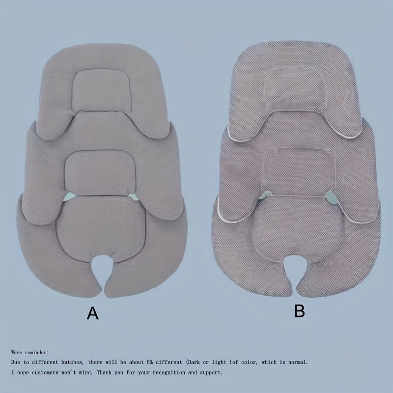 All-season Baby Stroller Seat Cushion with Safety Inner Pad and Waist Support, Reversible Design for Double-sided Use