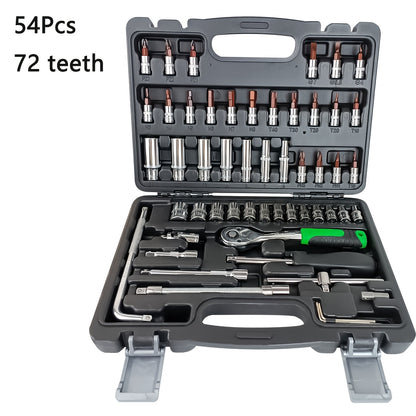 46/121/150/216pcs Steel Tool Set for Home, Garage, Car, Motorcycle, Bicycle. Uncharged, battery not included. Comes in 4 combinations, ideal gift for father.