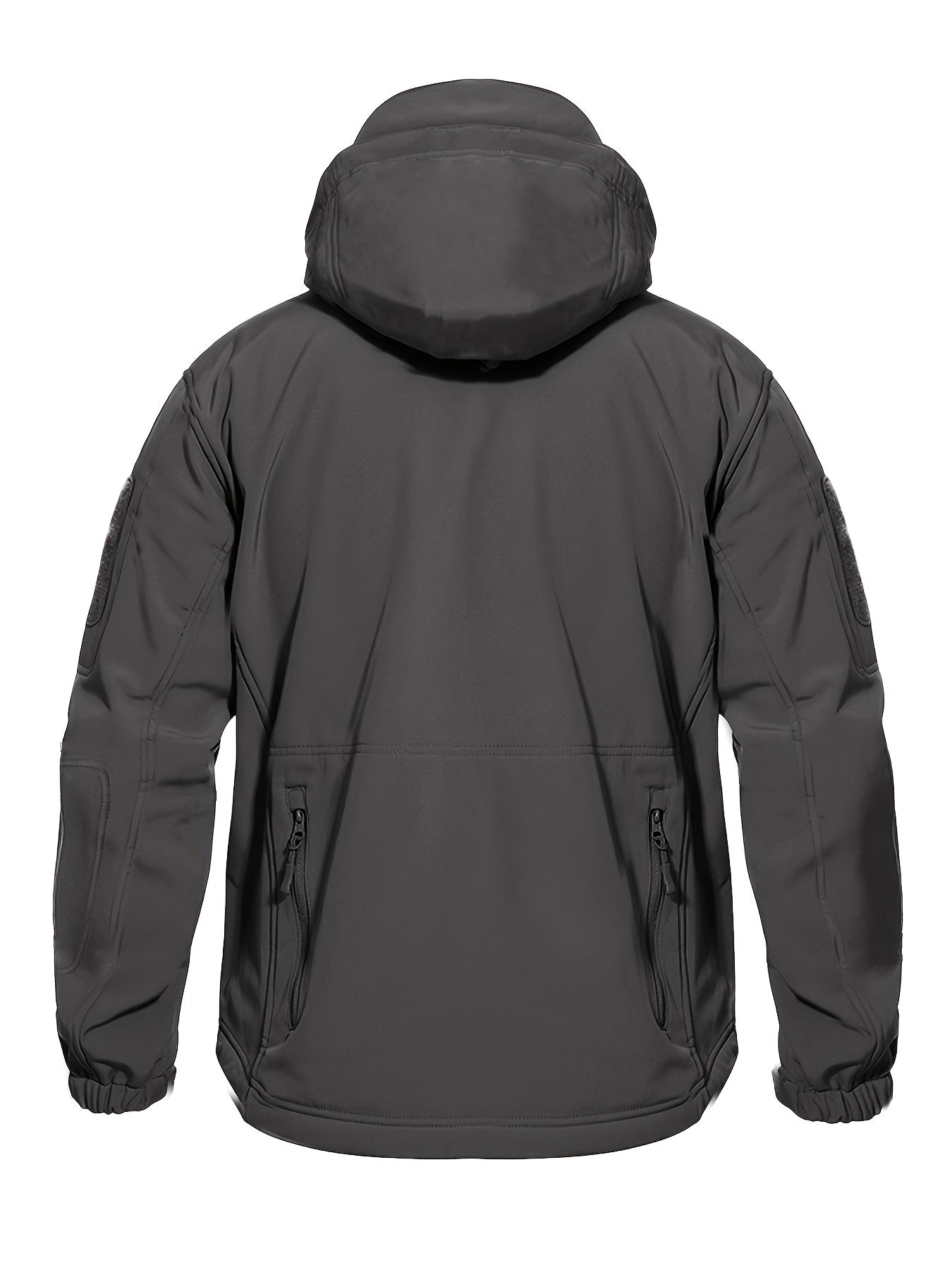 Men's Soft Shell Hooded Jacket - Perfect for outdoor activities, machine washable, polyester blend.