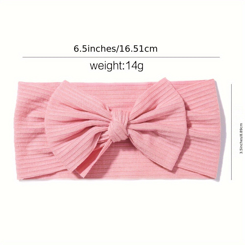 3 soft and stretchy bow hairbands for girls made of comfortable polyester, ideal for hairstyling