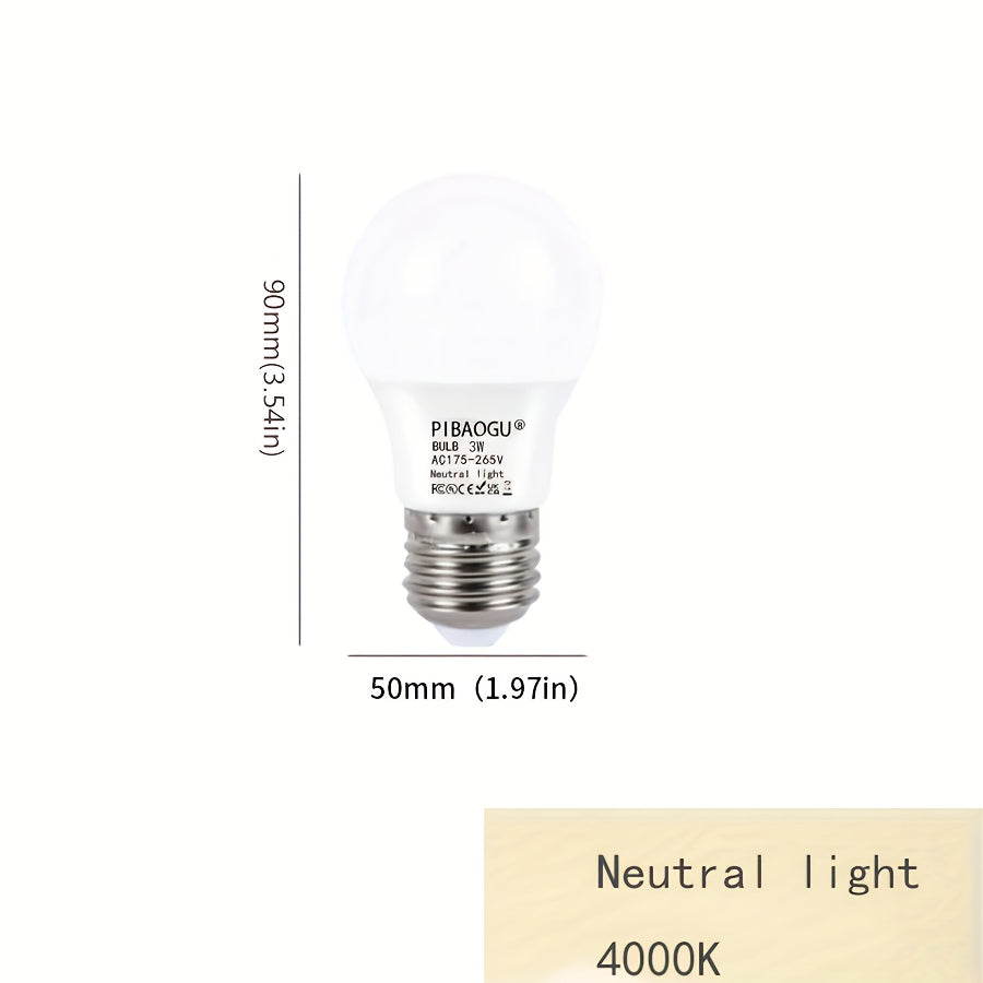 5 pieces of 3W E27 LED Bulbs in 220V suitable for indoor use in living rooms.