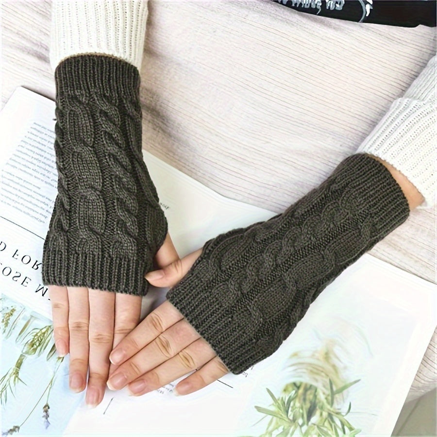 Stay cozy and stylish with these unisex acrylic fingerless arm warmers. Made from 100% knitted acrylic, they offer an elastic fit and a half-finger design for casual weekend warmth. Plus, they are touchscreen compatible for easy riding and mobile use.