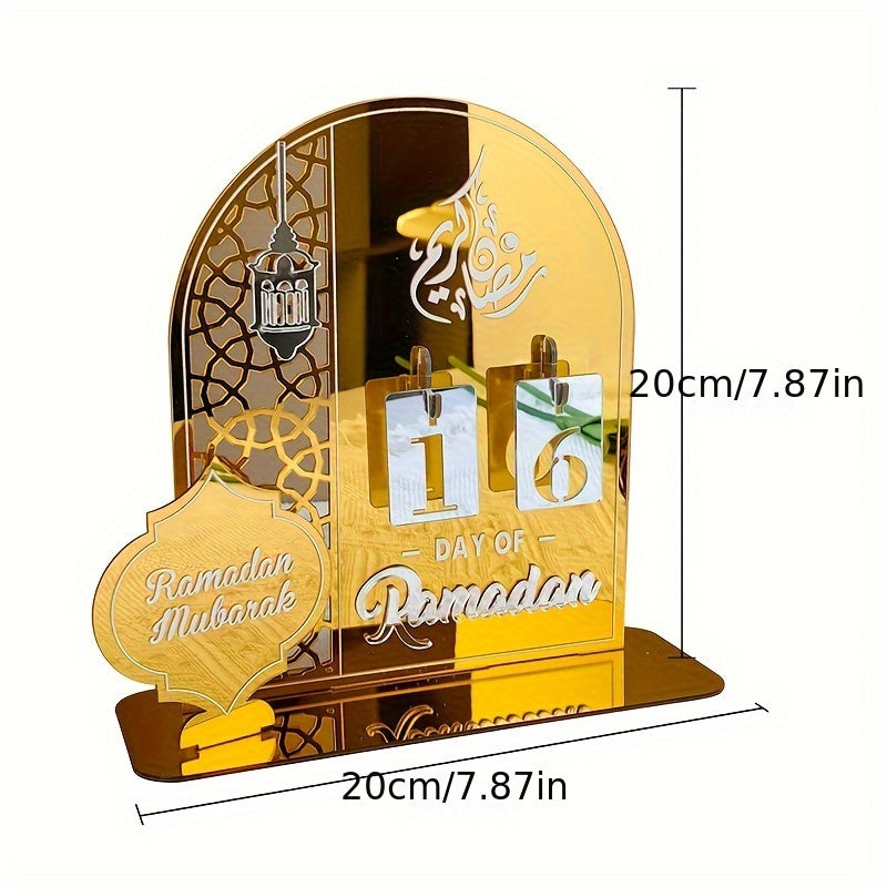 Ramadan Countdown Calendar with Acrylic Base displaying numbers for daily gifts leading up to Ramadan.