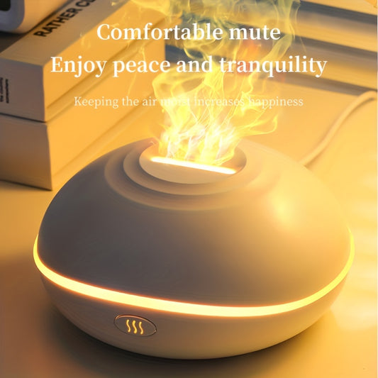 1pc, 200ML Flame Aroma Diffuser with Essential Oils, 7 Colorful Lights, Auto Shut-Off, 2 Mist Modes, Quiet, for Bedroom or Office.