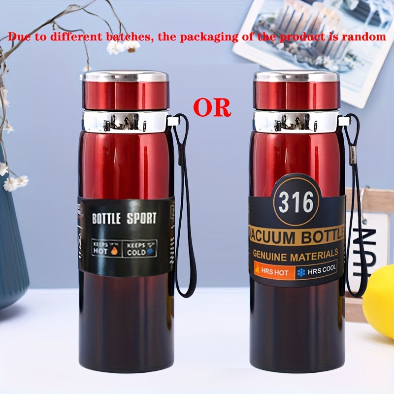 Premium 316 Stainless Vacuum Insulated Water Bottle - 800ml/27oz. Traditional Chinese gift drinkware keeps beverages cold for 24 hours and warm for 10 hours. Portable for camping, hiking, driving, and car travel. PVC-free with seal feature for climbing.