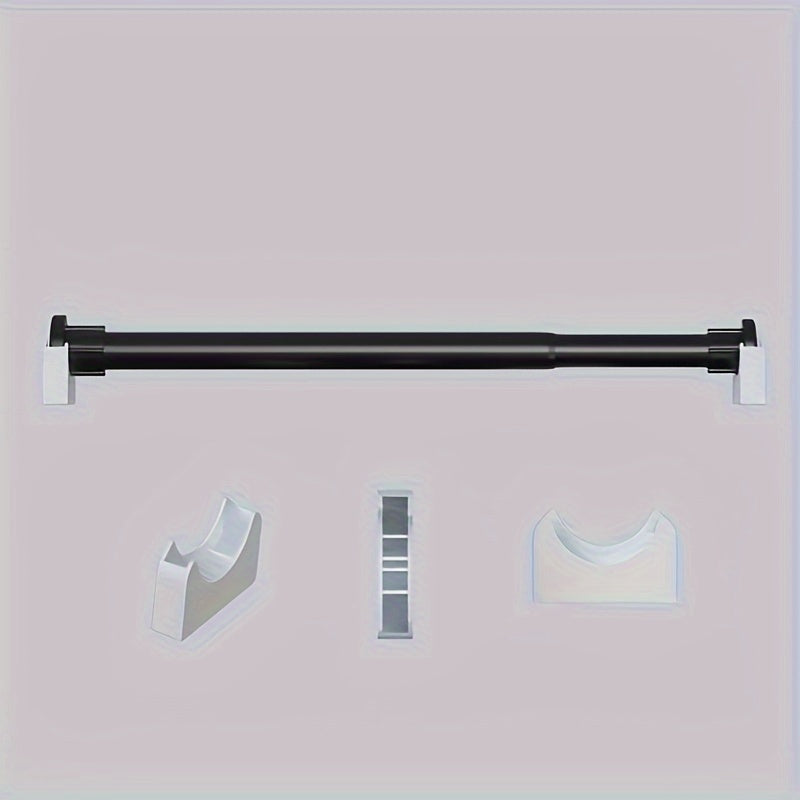 Upgraded adhesive pole holder for easy installation, anti-slip and suitable for various poles, such as clothes drying and shower curtain.