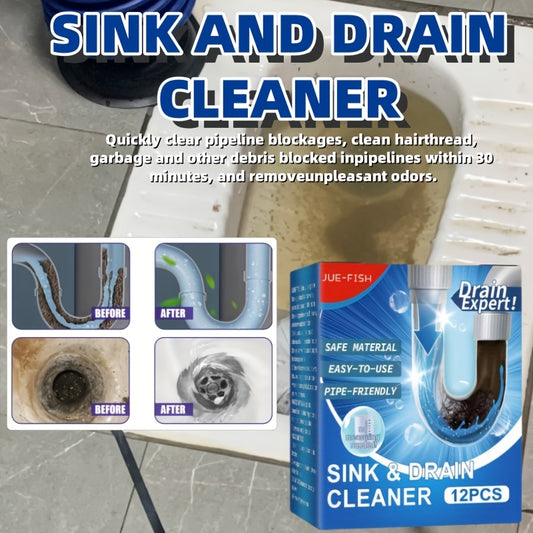 Highly effective drain cleaning powder that eliminates odors and dissolves grease, hair, and impurities without harming pipes. User-friendly and ideal for sinks, bathroom drains, and shower