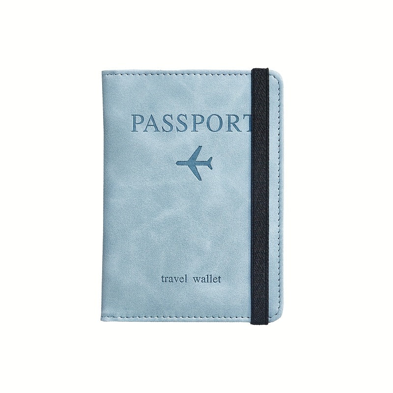 RFID passport holder with thin leather surface, multi-functional wallet, cute card holder for travel.