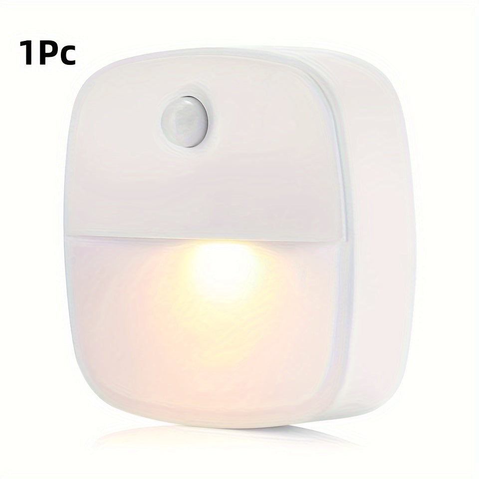 1pc or 3pcs Motion Sensor Light, cordless LED night light for various locations (warm white).