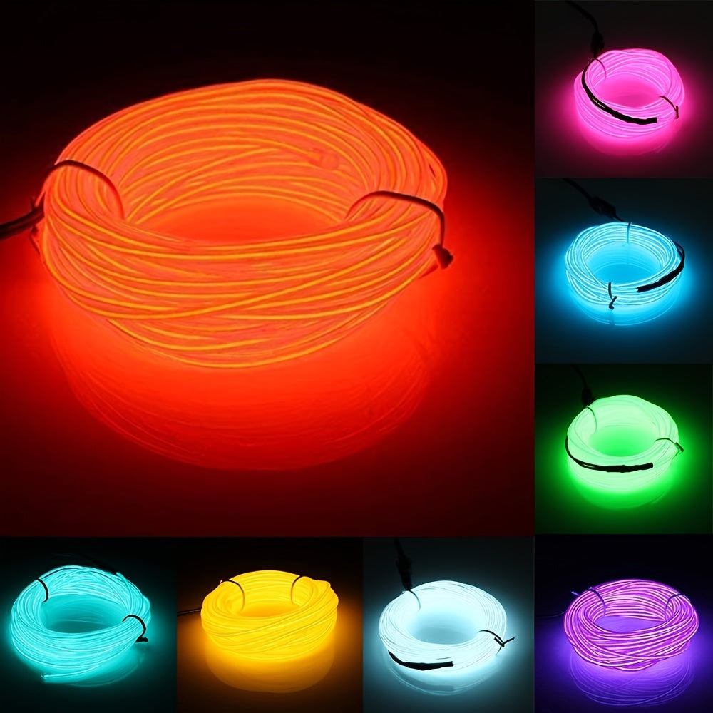 Bright Neon Light Strip for DIY decorating, festivals, Halloween, Christmas, and parties with 360° illumination.