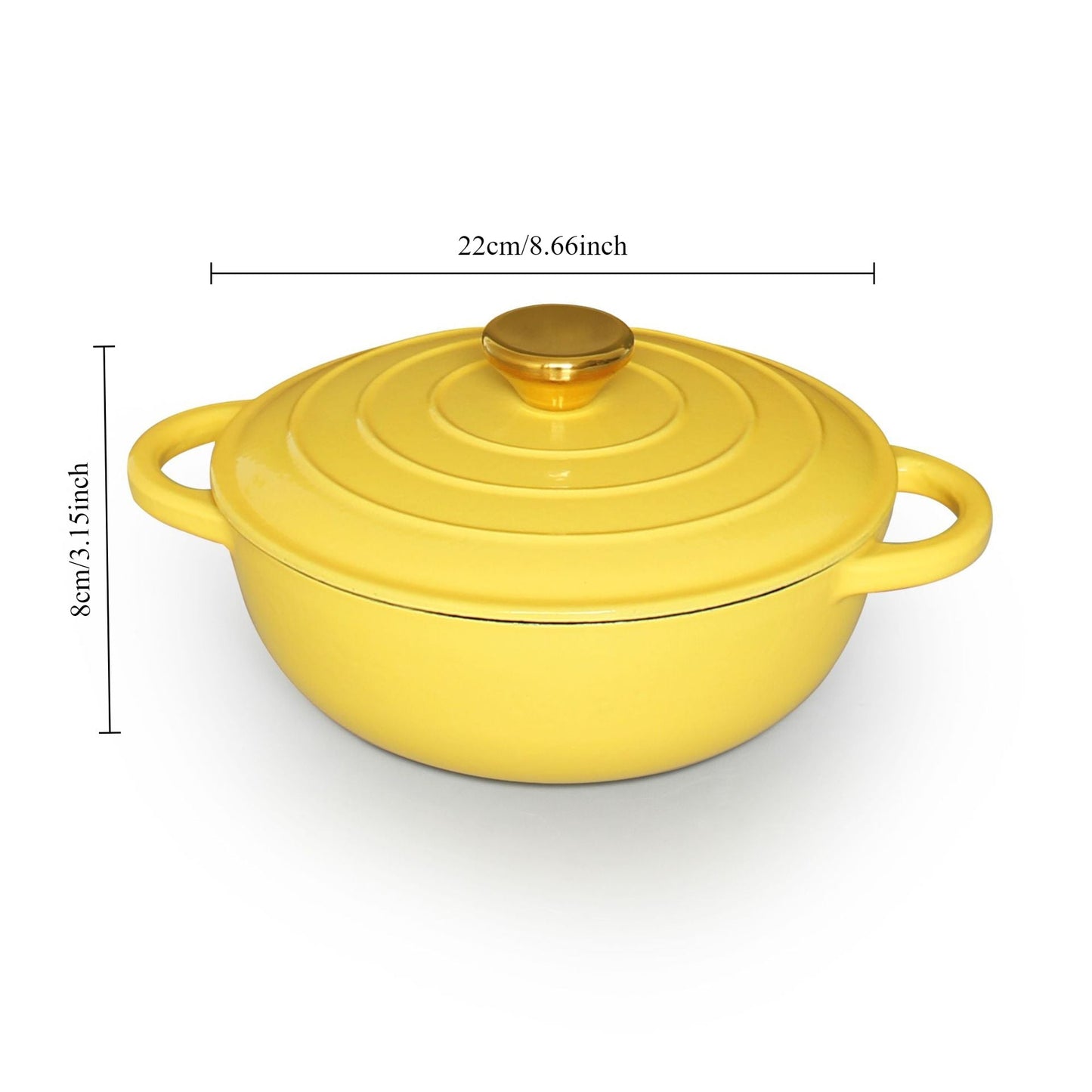 Experience the versatility of the [1pc Cast Iron Dutch Oven] with Enameled Coating. This food-safe and non-stick cookware features double handles for easy maneuvering. Perfect for baking and cooking, it boasts superior heat retention and is easy to