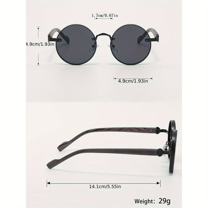 Retro metal round frame glasses with wooden texture for stylish streetwear. Suitable for both men and women. Fashionable decorative eyewear.