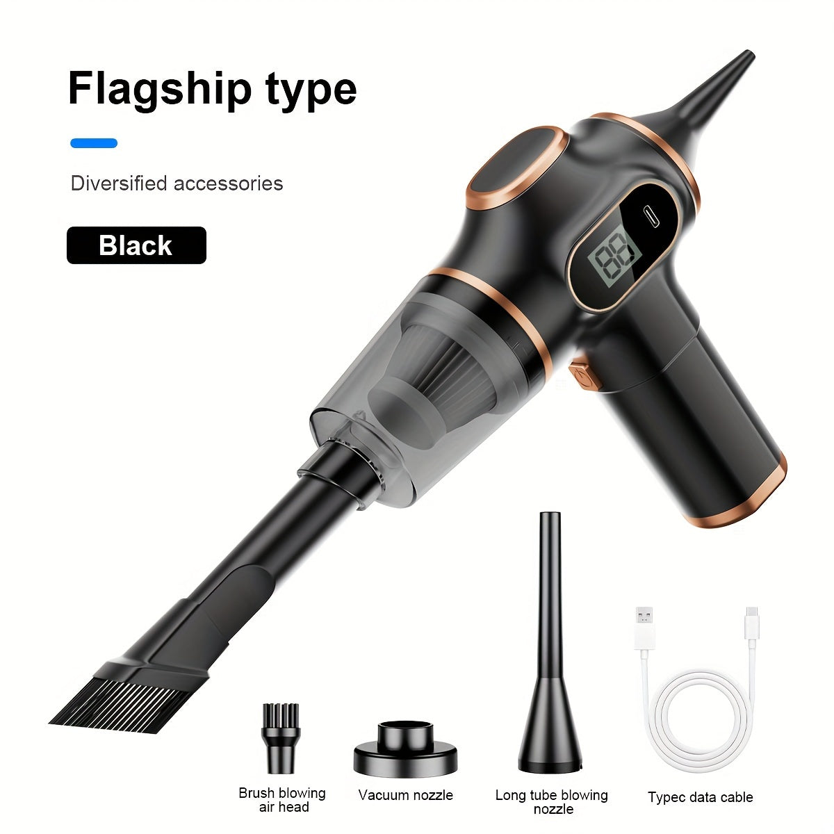 Introducing the Belibuy Ultra-Power Handheld Car Vacuum Cleaner - Powerful Suction, Conveniently Portable for Home and Car, Equipped with Dual High-Capacity Batteries, Cordless and Mini Design for Multifunctional Use