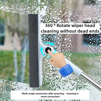 The Versatile Double-Sided Glass Cleaning Tool is a 1pc product with an Extendable Stainless Steel Handle. It features a Soft Silicone Scraper & Sponge Head for Effortless Cleaning of Windows, Kitchens, and Bathrooms. This Window Cleaning Accessory is a