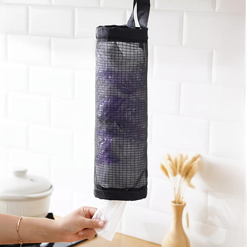 Organize and store your plastic bags with ease using our Wall-Mounted Plastic Bag Holder. This large capacity dispenser is perfect for keeping your kitchen tidy and clutter-free. Don't struggle to find a place to store your plastic bags - keep them