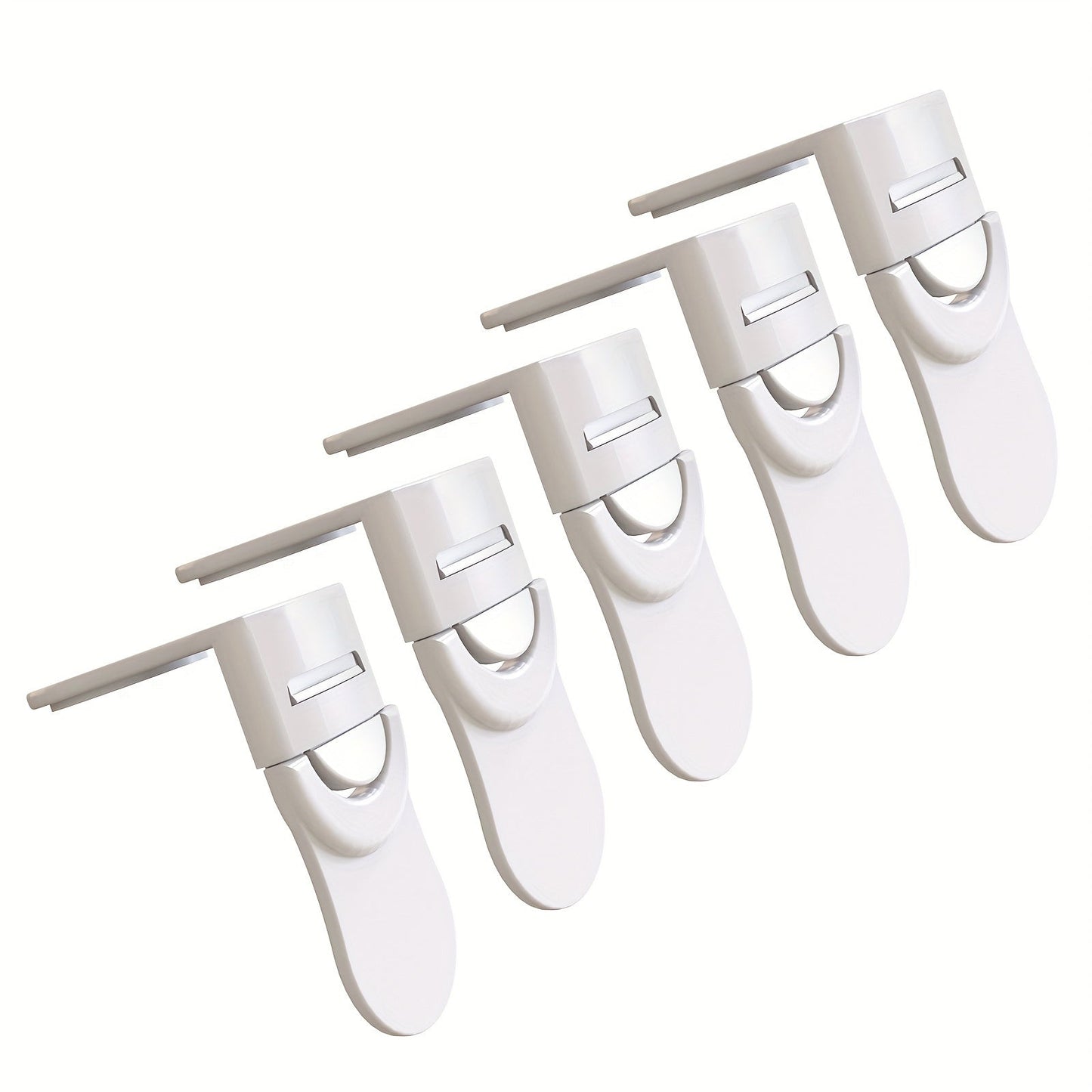 Check out the Looktosee 5-Pack Safety Cabinet Locks! Made with ABS material, these locks are phthalate-free and easy to install without any drilling. The strong adhesive makes them perfect for use on drawers, cabinets, and even the fridge. Keep your