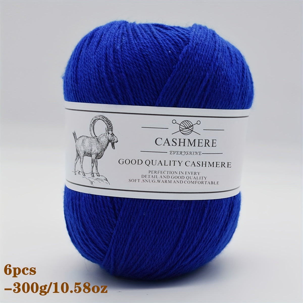 6-Pack Luxurious Cashmere Yarn for Knitting and Crocheting - Soft, Warm, Durable 80% Cashmere 20% Acrylic Blend - Perfect for Sweaters, Pants, Gloves, Hats, and DIY Crafts - 1.76oz Each