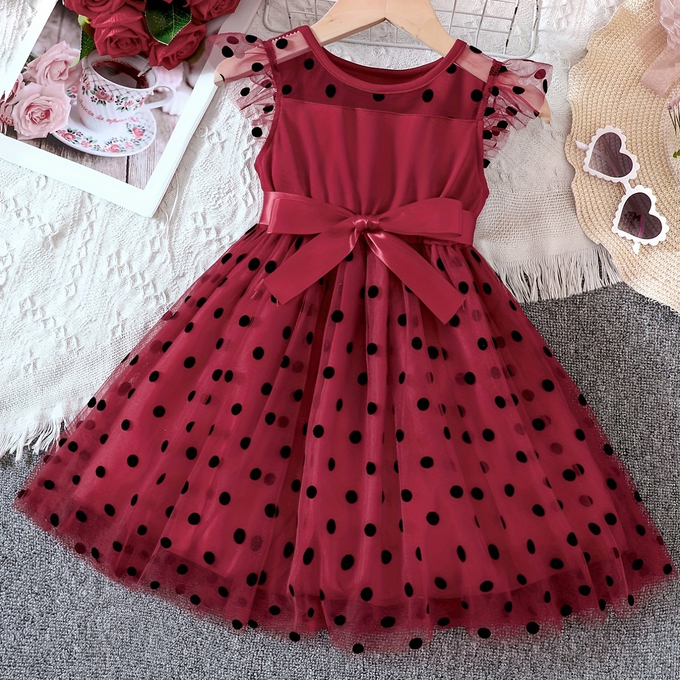 Polka Dot Tutu Princess Dress for Toddler Girls, Perfect for Parties and Vacations.