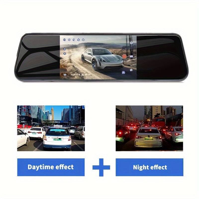 YiXingjia 1080P Dual Camera Car Dash Cam with Infrared Night Vision, Loop Recording, Wide-Angle Lens & 13.97cm IPS Touch Screen - Includes 64GB Card for Cars and Trucks, YIXINGJIA