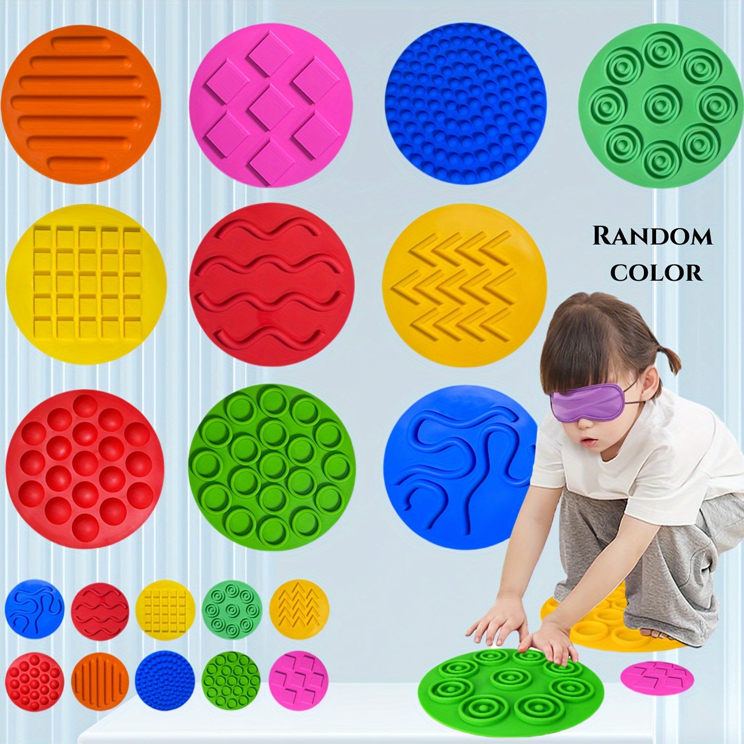 Educational Waterproof Silicone Floor Mats for Playtime - Enhance Sensory Development with Matching Games and Stimulation Circles, Perfect for Calming Activities and Early Learning. Ideal for Children with Autism and Processing Difficulties.