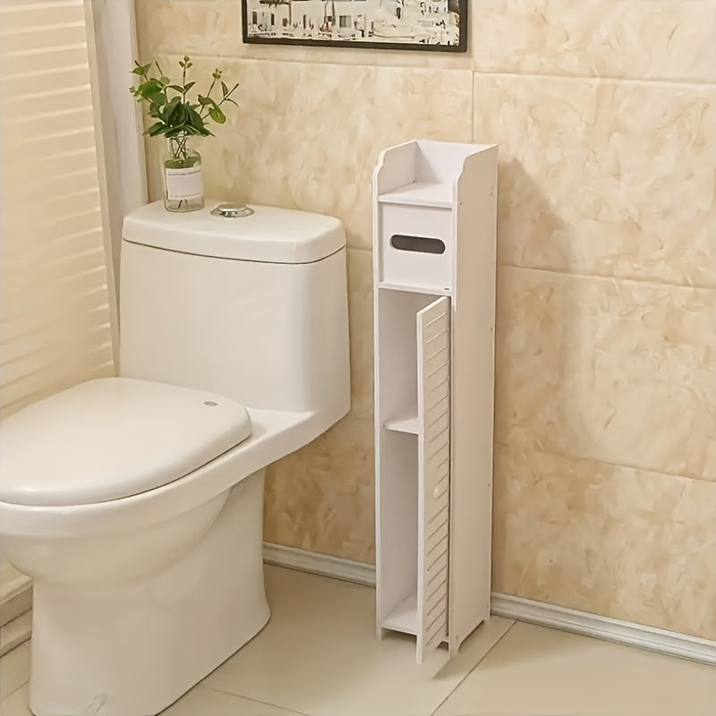 Freestanding bathroom cabinet with drawer and toilet paper holder - 23.23 inches high, no power supply