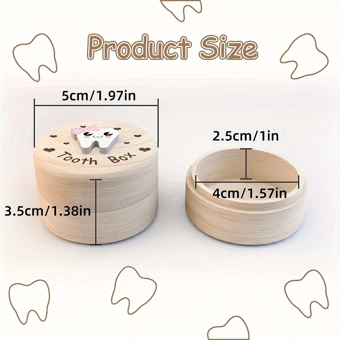 Wooden Tooth Fairy Keepsake Box - A charming storage container for teeth, fetal hair, and other birth souvenirs. This unique home decor piece also makes a perfect party or birthday gift for ages 14 and up.