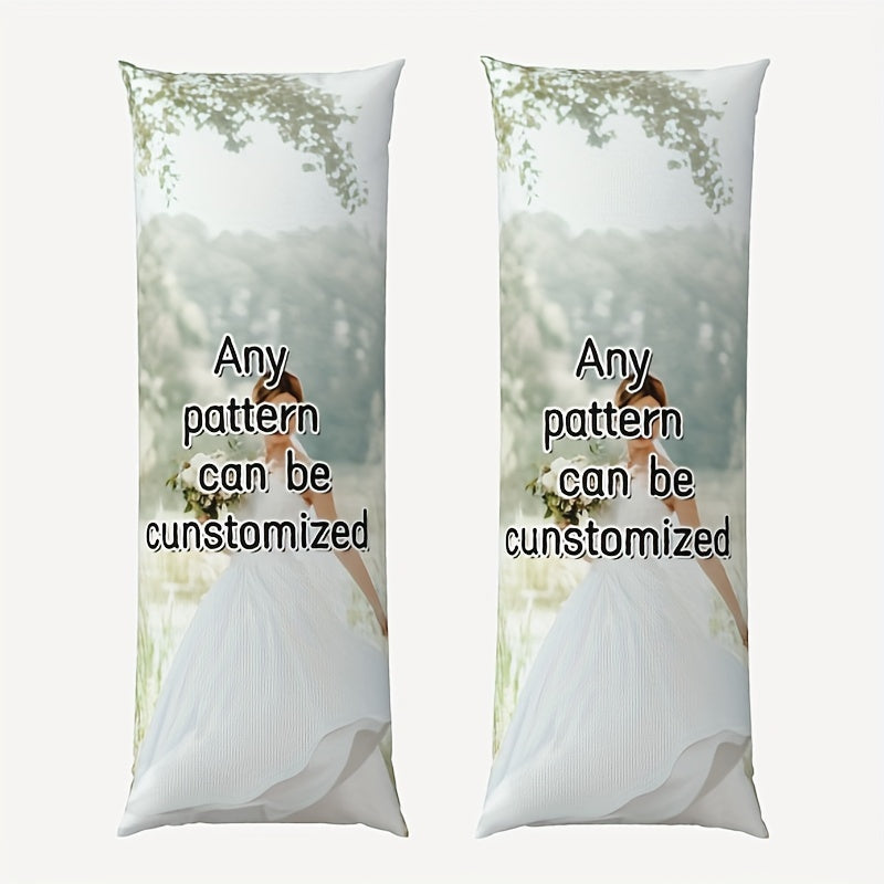 Personalized Double-Sided Print Body Pillowcase with Custom Photo & Text - Soft Plush Fabric, 50.8x137.16 cm - Ideal for Home Decor & Gift Giving