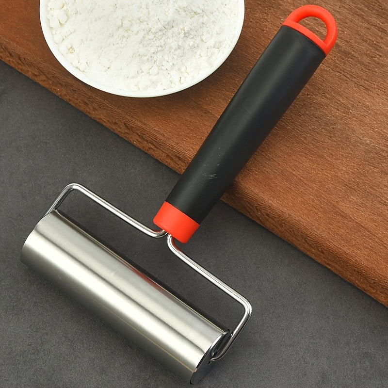 Essential Kitchen Gadget: Stainless Steel T-Shaped Pastry Roller Ideal for Pizza, Bread, and Biscuits