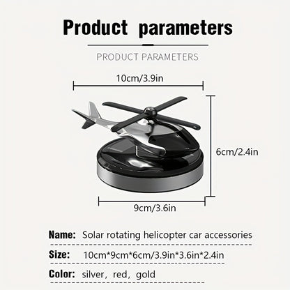 Solar rotating helicopter car decoration model for automotives without fragrance oil.