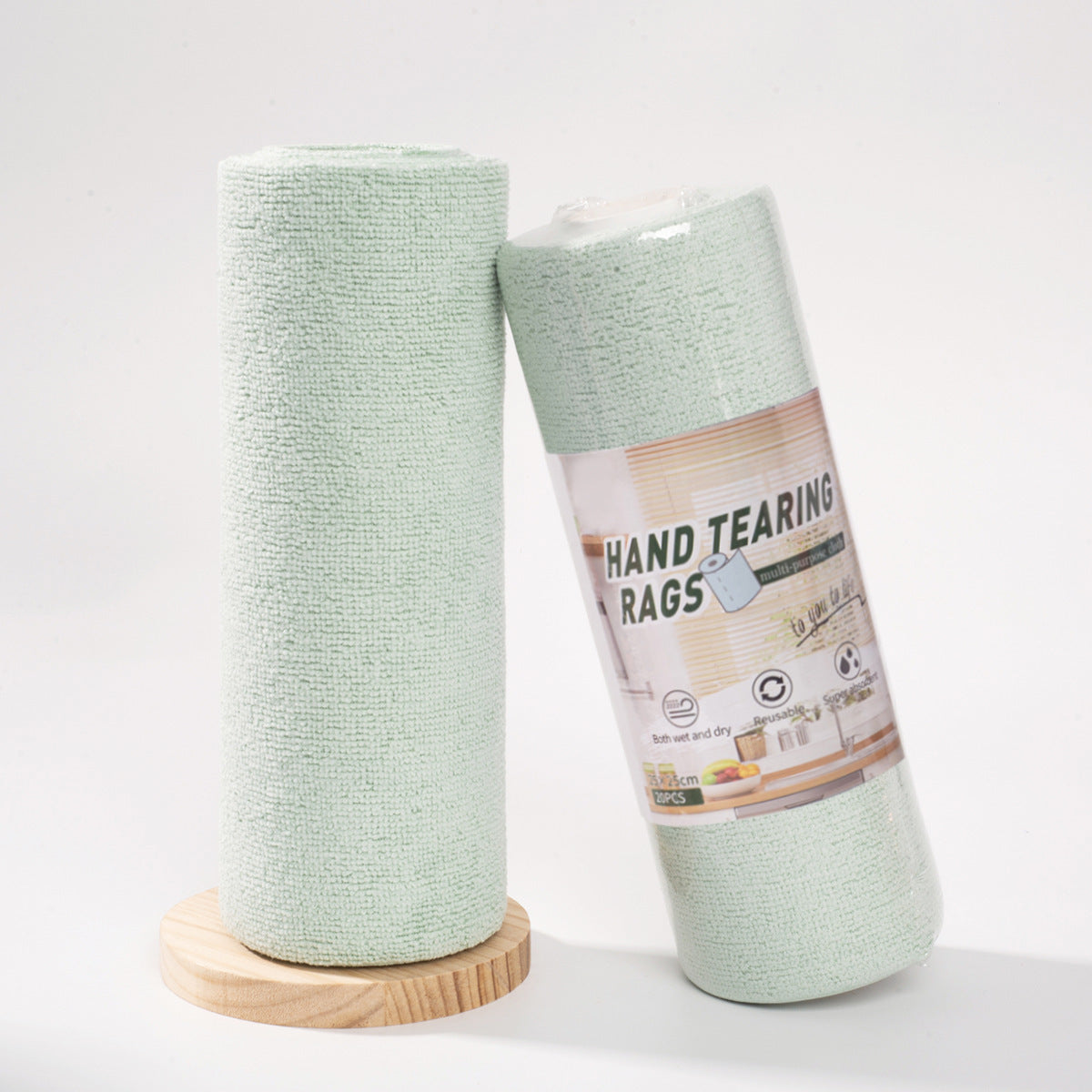 Get all your cleaning needs covered with a pack of 20 reusable microfiber cleaning wipes on a roll. These versatile rolls can be used as kitchen cloths, dish rags, or paper towel replacements. Made from woven fabric, they are perfect for any room in the