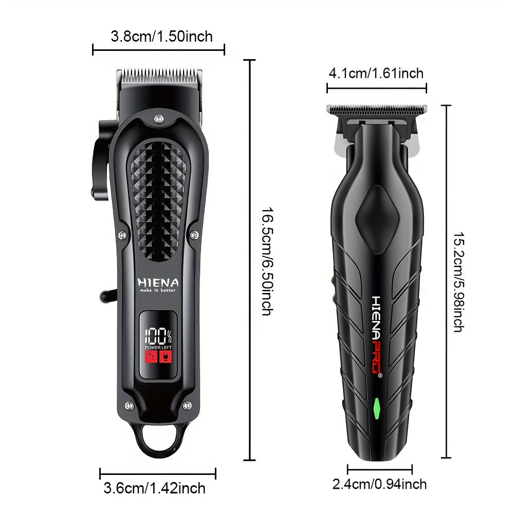 Men's Electric Hair Clipper Set with LCD Display, T-Blade, USB Rechargeable, Lithium Battery, Multiple Comb Attachments - Ideal Gift