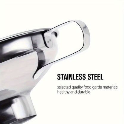 Metal Jam Funnel - Stainless Steel with Handle, Perfect for Wide and Regular Mouth Cans, FDA-Approved Grade Stainless Steel