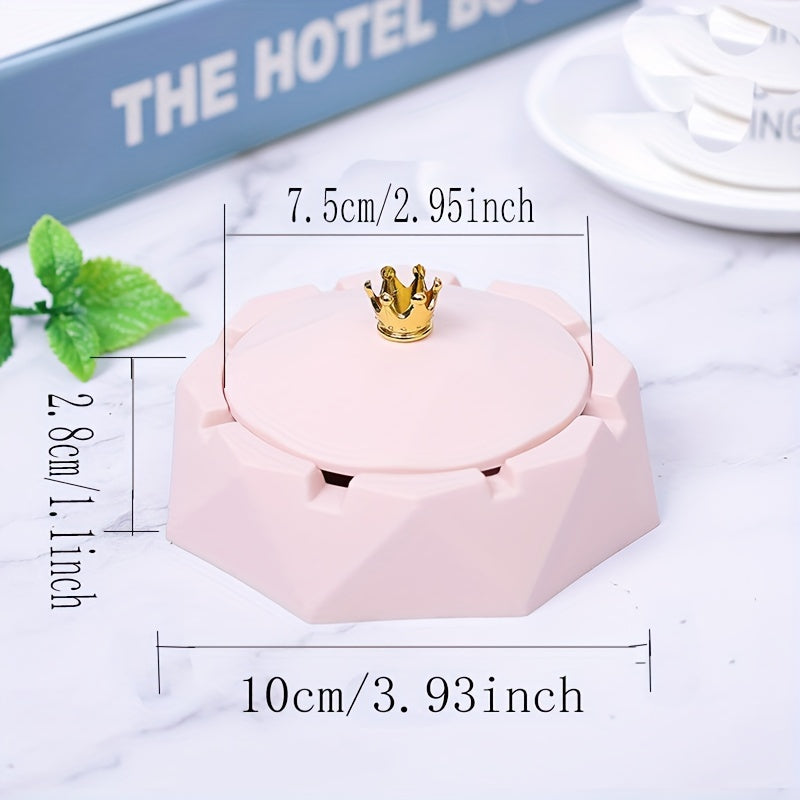 Crown-lid ashtray with classic style and smokeless design, ideal for home and office decor. Perfect gift for Mother's Day or spring season.