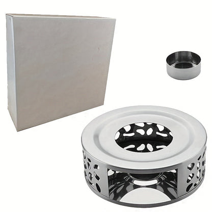 Tea Warmer in Stainless Steel - Candle-Powered for Kitchen & Dining Room, No Electricity Required