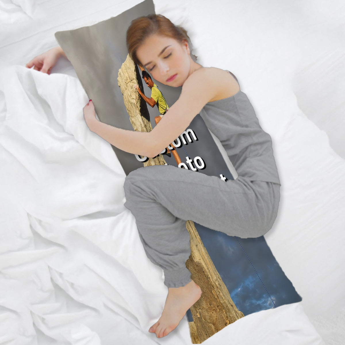 Customized Body Pillowcase with Photo or Text - Long, Double-sided Printing, Short Plush Cover - Perfect Christmas Gift - 50.8 × 137.16 cm - Pillow Core Not Included