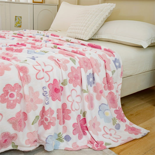 Soft and breathable 1pc Colorful Flower Print Blanket perfect for use as an air conditioner blanket, bed sheet, nap blanket, and shawl. This soft and comfortable blanket is ideal for use in the office, camping, travel, or as a home decoration. Made from