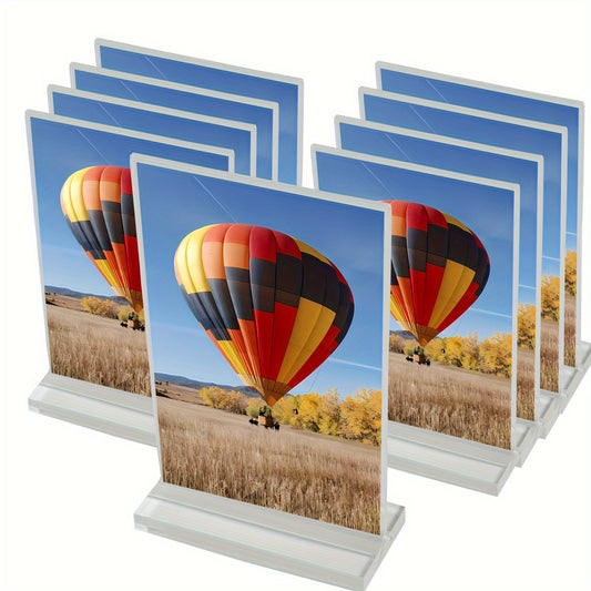 4 Acrylic Sign Holders for A5 & A6 Labels, Transparent Display Stands for Desk/Counter