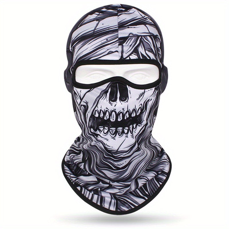 Full Face 3D Anime Skull Balaclava Ski Mask for Hip Hop Style, Suitable for both Men and Women, Perfect for Cycling, Motorcycle Riding, Skiing and Outdoor Sports