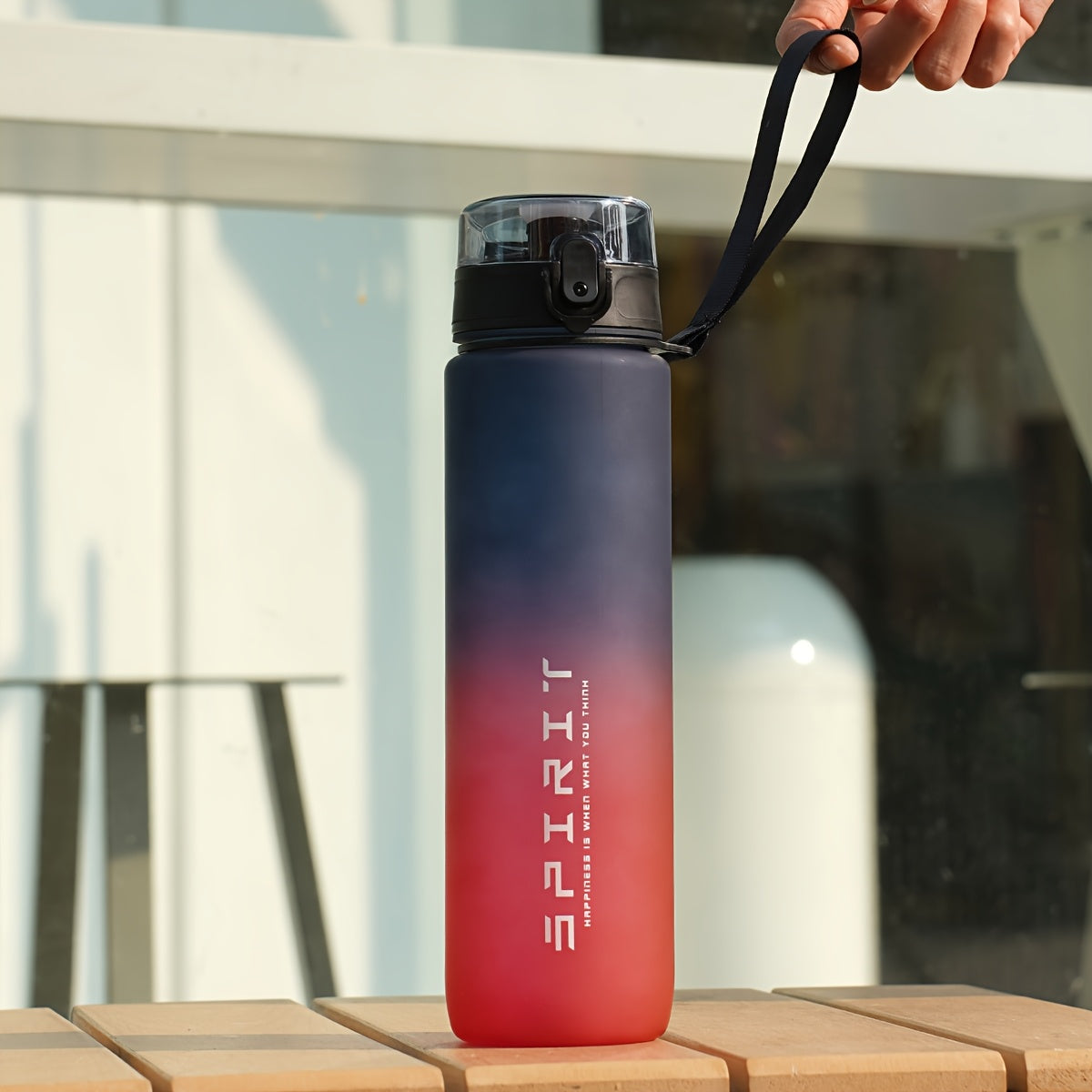 Leak-proof 34oz sports water bottle for gym, fitness, and outdoor use. Durable and portable with food-grade material (hand wash only).