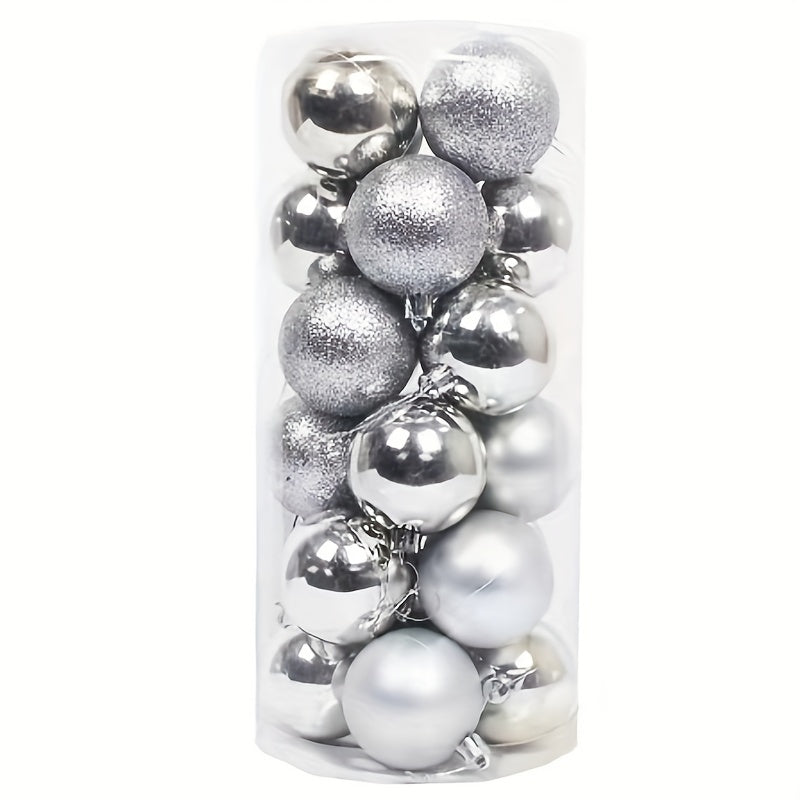 1.18 inch Christmas ball ornaments for holiday decorating. Pack of 24 shatterproof balls for Christmas trees, weddings, parties, and hanging decorations.